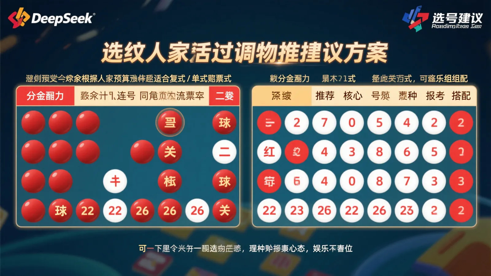 DeepSeek“双色球”彩票选号指南：第25-054期推荐